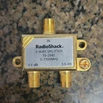 Radioshack 2-way 1:2 Coaxial F Splitter 5-1100mhz Cable 15-2582. Fixed Price $7.00.