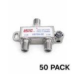 50 Pack Ustc H-02 2 Way Coax Cable Splitter 5-1000mhz Rg6 F-type 3.5db Catv Tv. Fixed Price $49.95.
