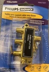 New! Philips Magnavox 3 Way Splitter, Pm61001, Video, Coaxial Cable, Antenna. Fixed Price $6.99.