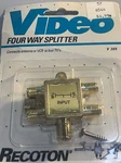 Recoton Video Four Way Splitter - V305 New! F10. Fixed Price $2.99.