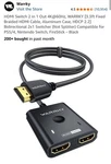 Hdmi 2in1 Switch (not Splitter) Compatible For Ps5/4, Nintendo Switch, Firestick. Fixed Price $23.99.