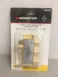 Monster Just Hook It Up 3 Way Coax Splitter 75 Ohm 1 Pk. Fixed Price $10.35.