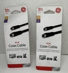 Lot Of 2 Ge 34482 3' Rg6 Coax Cable Brand New Sealed. Fixed Price $15.00.