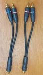 2 Vintage Monster Cable Stereo Y Adapter Iljry-1f 6 Inch Gray Rca 1f-2m. Fixed Price $18.99.