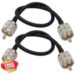 Exgoofit Pl259 To Cable, 12 Inch Rg58, 2 Pack. Fixed Price $20.00.