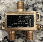 Rocketfish 2 Way Coaxial Splitter Rf-g1307 Two Cable Satellite Tv Television. Fixed Price $3.99.